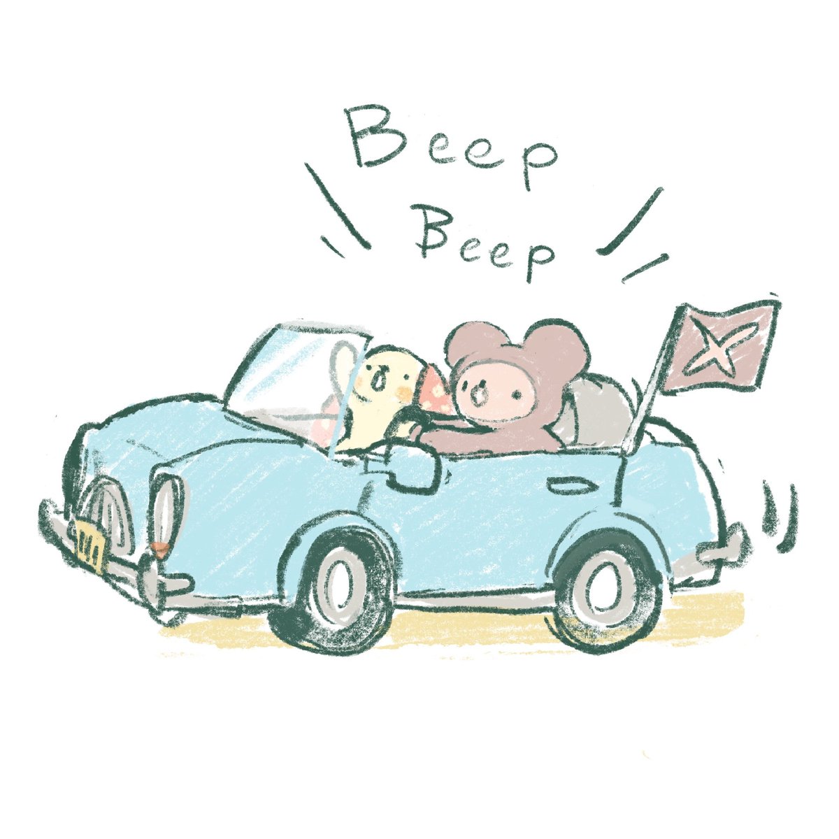 運転まかせて🩵✨

#今日のしいくま #ゆるいイラスト #illustration