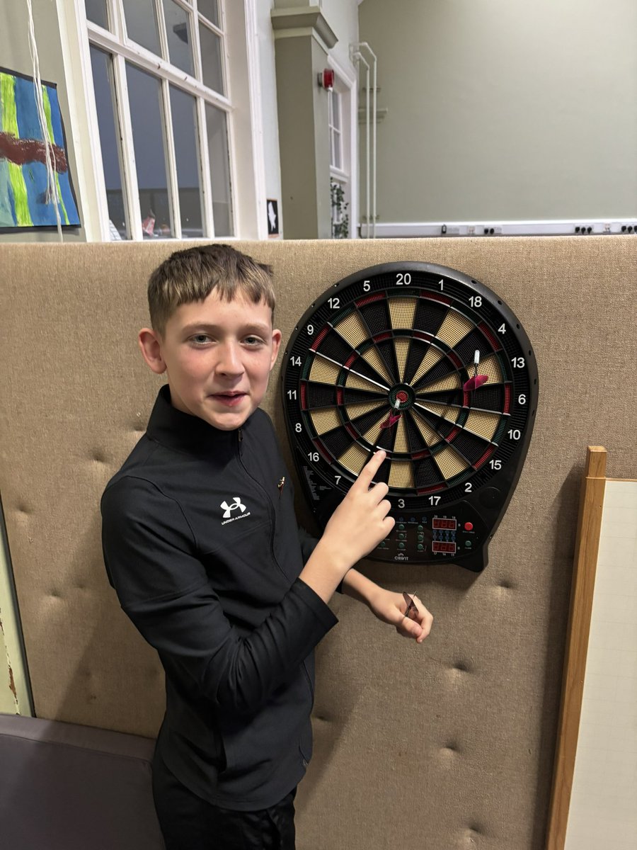 Primary 6 pupils are enjoying the Darts experience at breaks this week. We’ve had 2 pupils throw Bullseyes today alone! #TeamDenbeath #180! #MathsInAction
