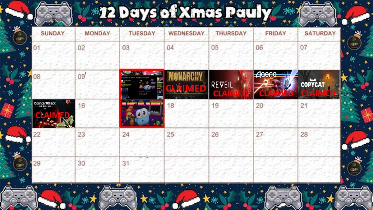 GamerPauly's tweet image. THE 12 DAYS OF XMAS PAULY!

#Giveaway #giveaawys #freecodes #indie #indiegame #indiedev #steamcode #steampc #freebies #freegamecode

I WILL STREAM SOME OF THE GAMES IN THE GIVEAWAY, PLEASE WATCH THE STREAMS TO SUPPORT ME ON TWITCH AND YOUTUBE!

IT IS DAY 7 AND I AM GIVING AWAY…