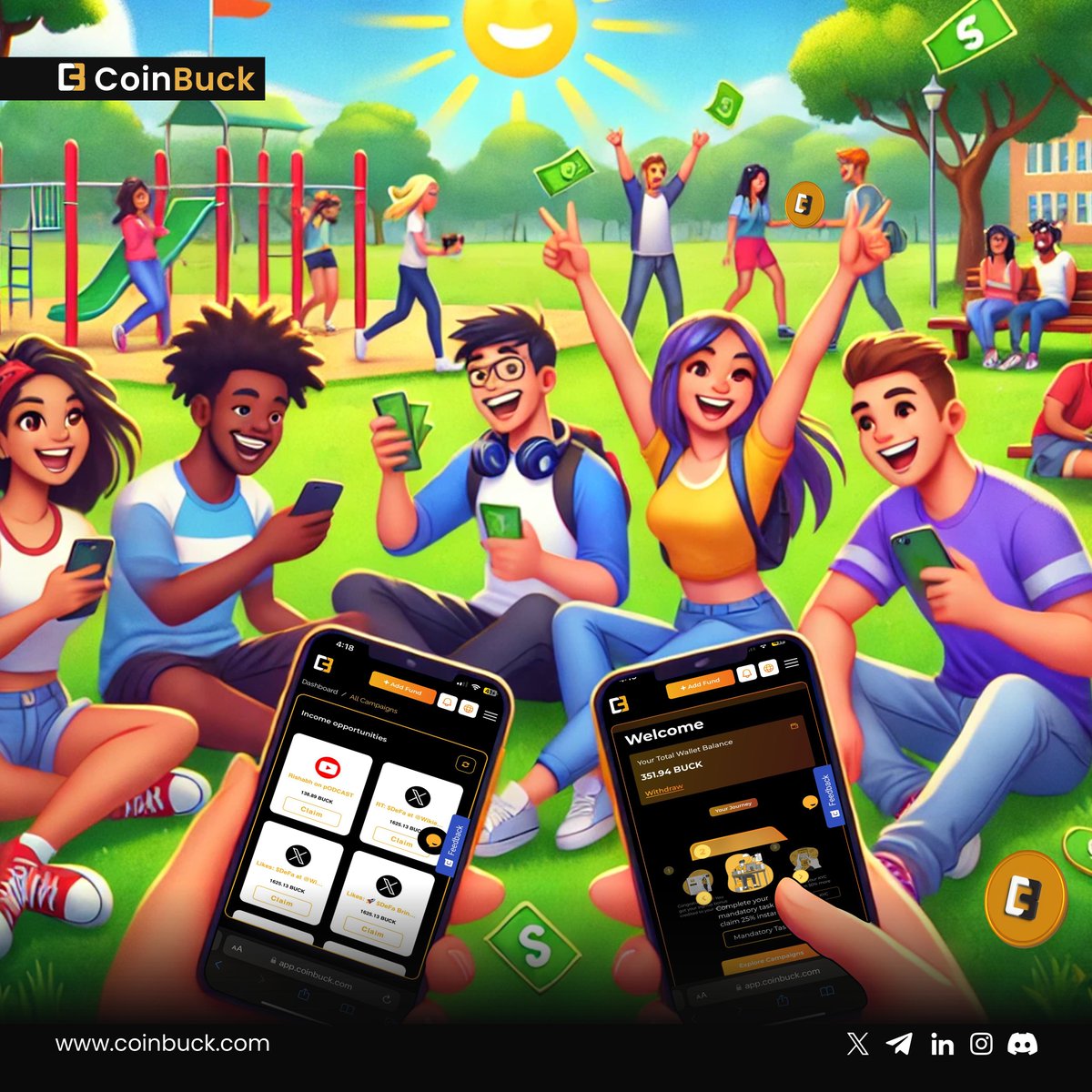 coinbuckX's tweet photo. Earn while you chill!๐๐ธ
CoinBuck turns your social media time into a money-making machine. Browse, refer friends & watch your earnings soar ๐.
Sign up now on https://t.co/qZIhlUisMB and claim up to 1000 USDT straight to your wallet! ๐ฅ Don't miss out ๐
#TaskFi #EarnWhileYouScroll #CoinBuck #BUCK #Freecrypto