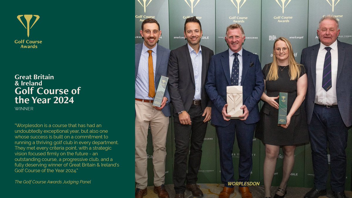 Golf Course Awards (@golfcourseaward) on Twitter photo Congratulations to <a href="/worplesdongolf/">Worplesdon Golf Club</a>, winner of the 2024 GB & Ireland Golf Course of the Year.
The judges praised their exceptional year, highlighting their commitment to excellence across all areas, and a strong future-focused vision – a progressive and outstanding golf club. Congratulations to <a href="/worplesdongolf/">Worplesdon Golf Club</a>, winner of the 2024 GB & Ireland Golf Course of the Year.
The judges praised their exceptional year, highlighting their commitment to excellence across all areas, and a strong future-focused vision – a progressive and outstanding golf club.
