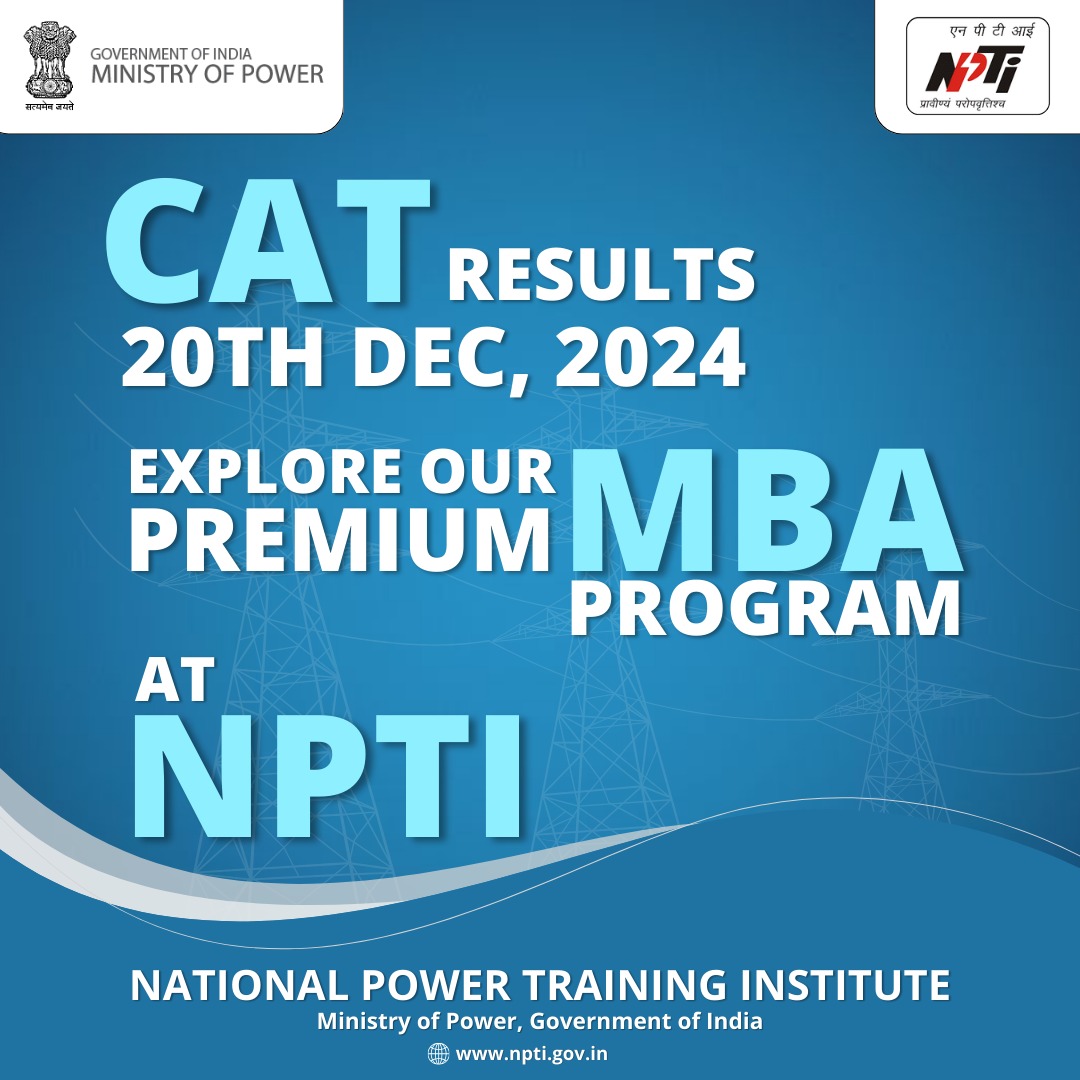 NPTIMoPGoI's tweet image. Explore the MBA in Power Management at NPTI, where leadership meets innovation in the energy sector. 

@MinOfPower 

#CATexam
#catresult
#NATExam
#mbainpowermanagement
#education
#MBA
#energyliteracy
#EnergySector
#powersectortraining
#Admissions2025