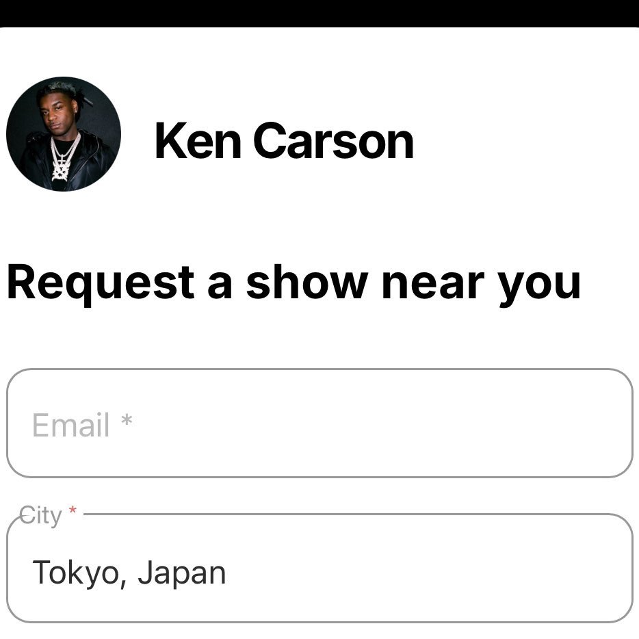 tyorigino's tweet photo. Ken Carsonがライブを行って欲しい場所のリクエストを行ってます！

Ken Carsonの日本でのライブ

みんな協力して🙏 https://t.co/f4huw9cZth