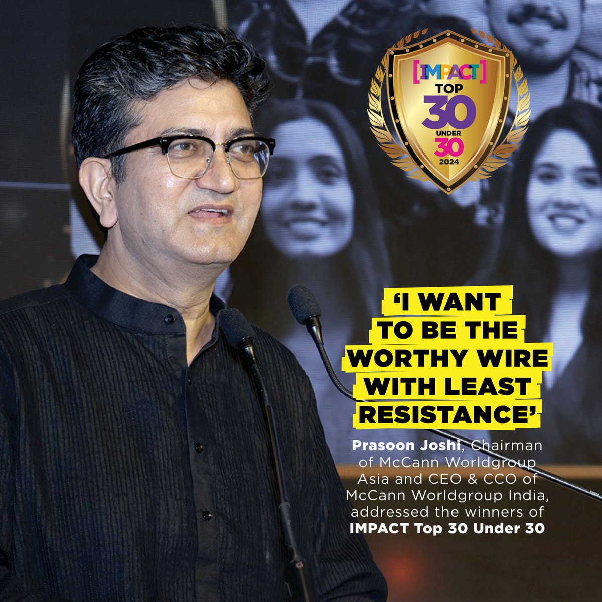 IMPACT_onnet's tweet photo. At the IMPACT Top 30 Under 30 Awards, Prasoon Joshi inspired future leaders to embrace uncertainty, balance passion with patience, and navigate challenges with confidence.
#ImpactTop30 #FutureLeaders #Leadership #Inspiration #Creativity #Innovation #PrasoonJoshi #CareerAdvice https://t.co/qiyfB40p9O
