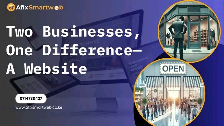 afixsmartweb's tweet image. 𝐓𝐰𝐨 𝐁𝐮𝐬𝐢𝐧𝐞𝐬𝐬𝐞𝐬. 𝐎𝐧𝐞 𝐃𝐢𝐟𝐟𝐞𝐫𝐞𝐧𝐜𝐞—𝐀 𝐖𝐞𝐛𝐬𝐢𝐭𝐞.

Your competitors are online, attracting clients while you remain invisible.
𝑨 𝒘𝒆𝒃𝒔𝒊𝒕𝒆:
✅ Boosts credibility
✅ Attracts clients 24/7
✅ Cuts down ad costs

Call/WhatsApp +254714730427