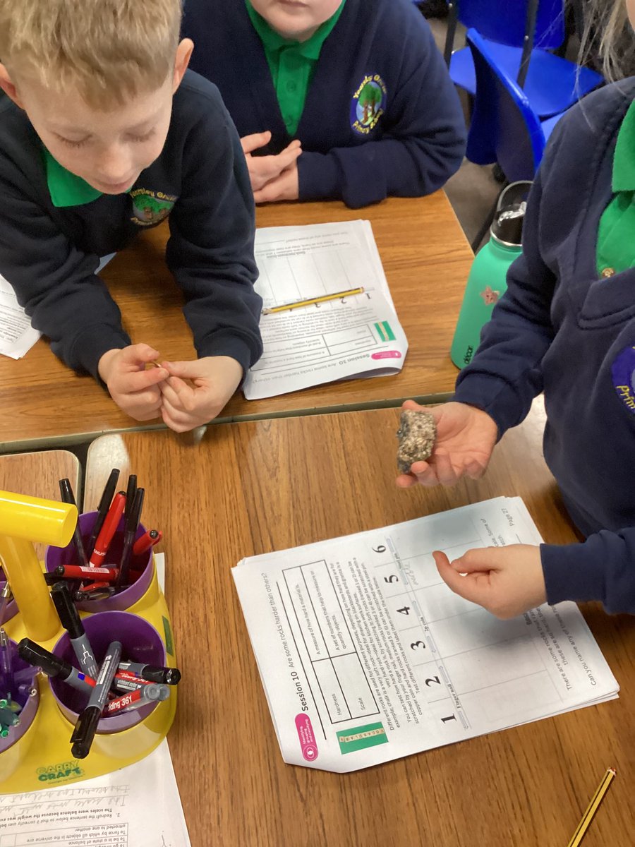 We tested the hardness of lots of different rocks.