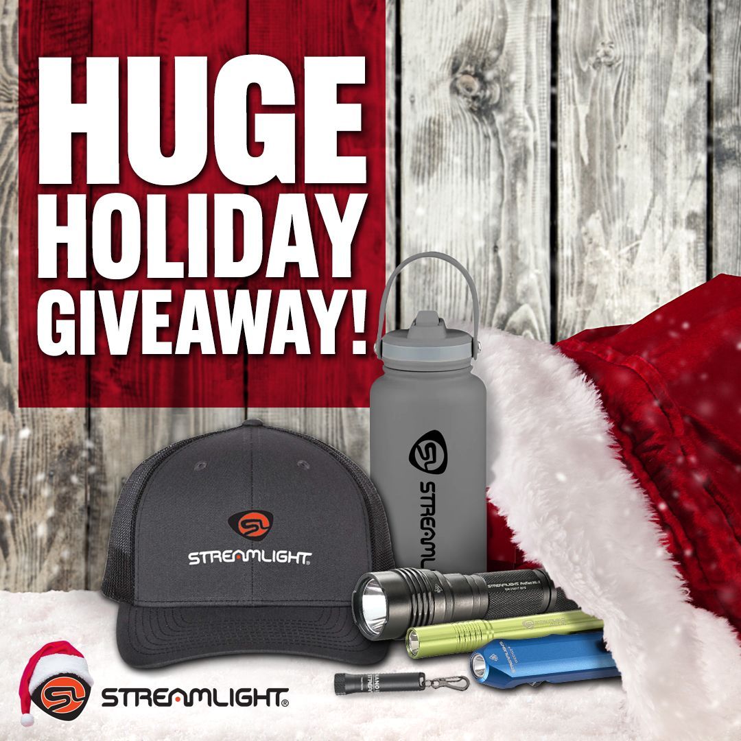 🎁🎁🎁 It's time for our HUGE HOLIDAY GIVEAWAY! 

One lucky grand prize winner will receive the ultimate Streamlight bundle: a ProTac® HL-X USB Handheld Flashlight, Wedge® Flashlight, Stylus Pro® Penlight, Nano Light® II Keychain Light, Streamlight Water Bottle, and Streamlight