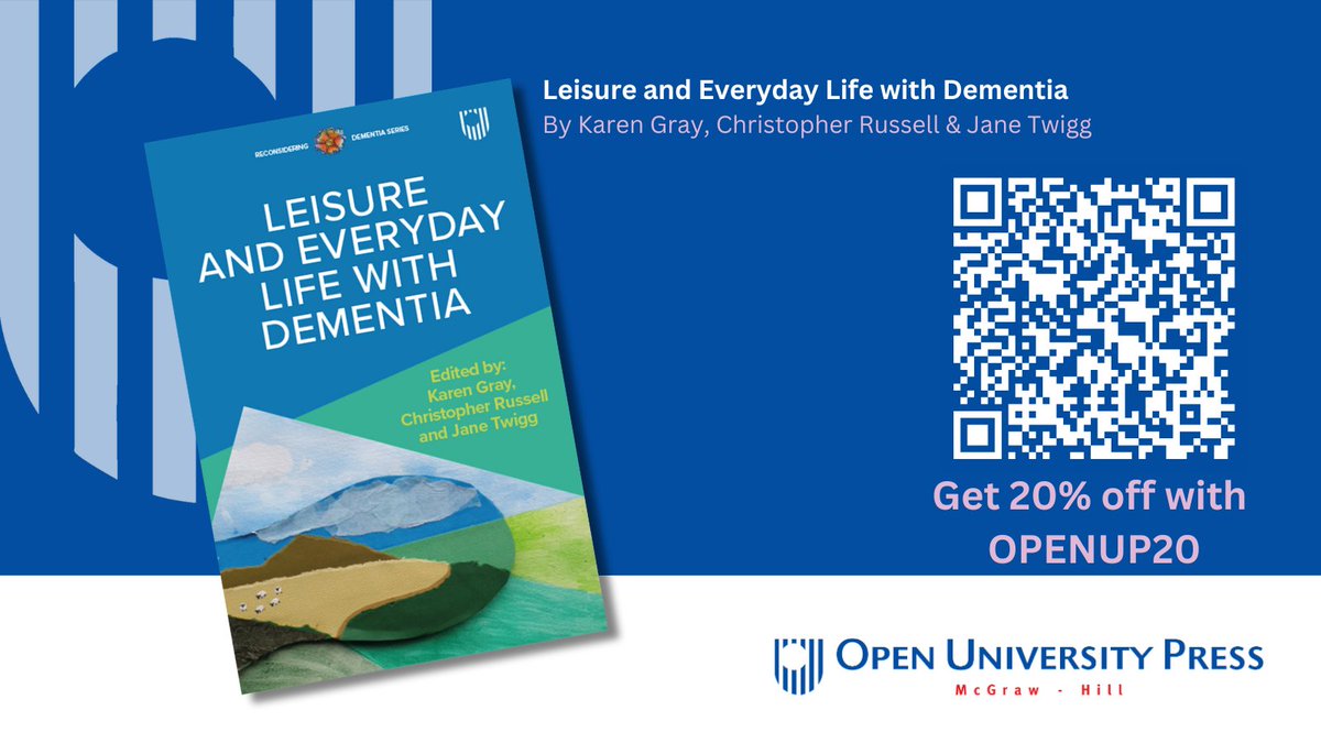 "[Leisure and Everyday Life with Dementia] is valuable for uncovering the intersection of #dementia, #leisure, and everyday life, an area with limited existing research."

Read the full <a href="/lsj_official/">Leisure Studies Journal</a> review here: bit.ly/41KhGWK 

Get your copy: bit.ly/45lprAU
