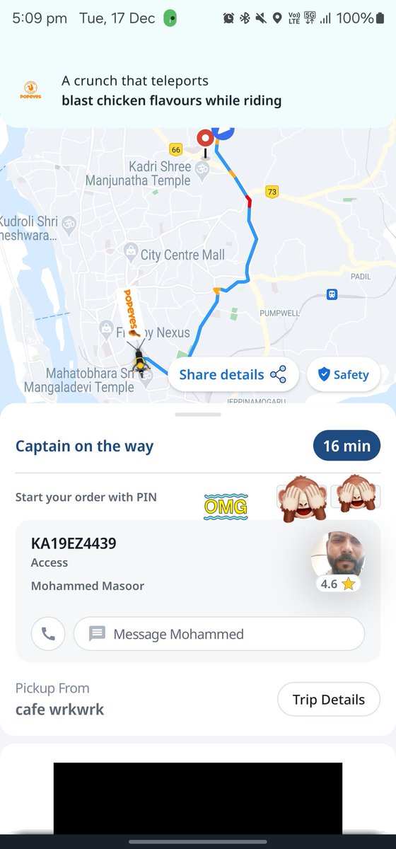 itsaneeshpv's tweet photo. @rapidobikeapp booked a rapido bike at approx 3:50PM and the rider not either picking call or canceling the ride. I'm unable to cancel either. No customer care number. Clicking on safety asks me a feedback lol 😞 I'm stuck. This is shame on you. https://t.co/mlxLoCfrIl