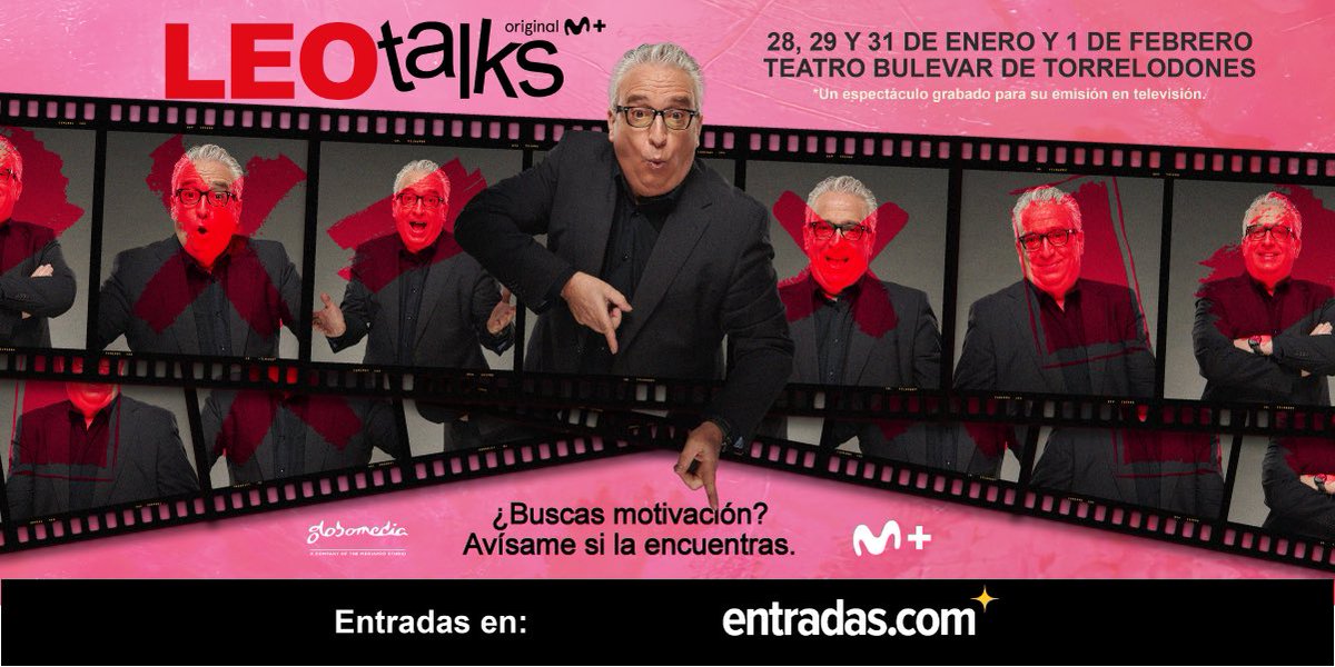 Leo Harlem (@leoharlem) on Twitter photo Amigos, llega la nueva temporada de “Leo Talks”, unas charlas que animan a cualquiera a desmotivarse. Si quieres venir a la grabación en directo, te espero en el Teatro Bulevar de Torrelodones y próximamente emisión en @movistarplus 
Venta de entradas 🎟️ entradas.com/artist/leo-har… Amigos, llega la nueva temporada de “Leo Talks”, unas charlas que animan a cualquiera a desmotivarse. Si quieres venir a la grabación en directo, te espero en el Teatro Bulevar de Torrelodones y próximamente emisión en @movistarplus 
Venta de entradas 🎟️ entradas.com/artist/leo-har…