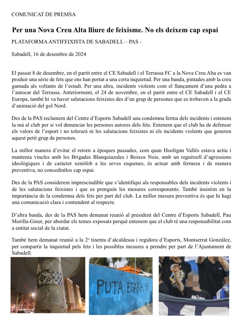 Plataforma Antifeixista SBD tweet media