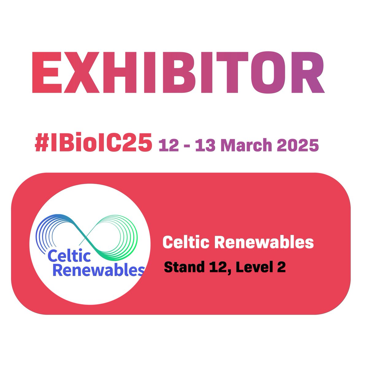 Meet #IBioIC25 exhibitor <a href="/CRL_UK/">Celtic Renewables</a> on Stand 12 on Level 2. 

Find out more about exhibiting at IBioIC25: buff.ly/4fg5Tmn 

Get your Early Bird tickets before they close on 20 January 2025: buff.ly/4giZc40