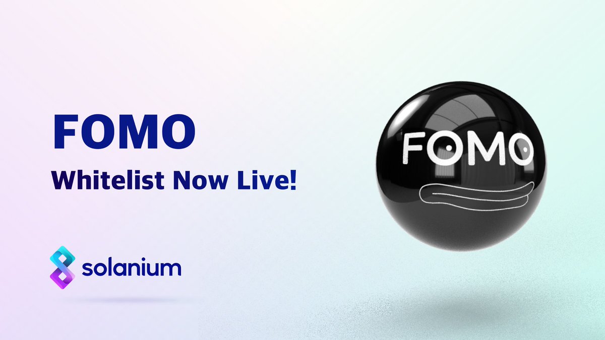 Exciting news! 🎉

Whitelist application for <a href="/Fomodotfund/">FOMO</a> is now live!

Slots are limited—don’t miss out.

Apply here ⬇️

solanium.io/project/fomo