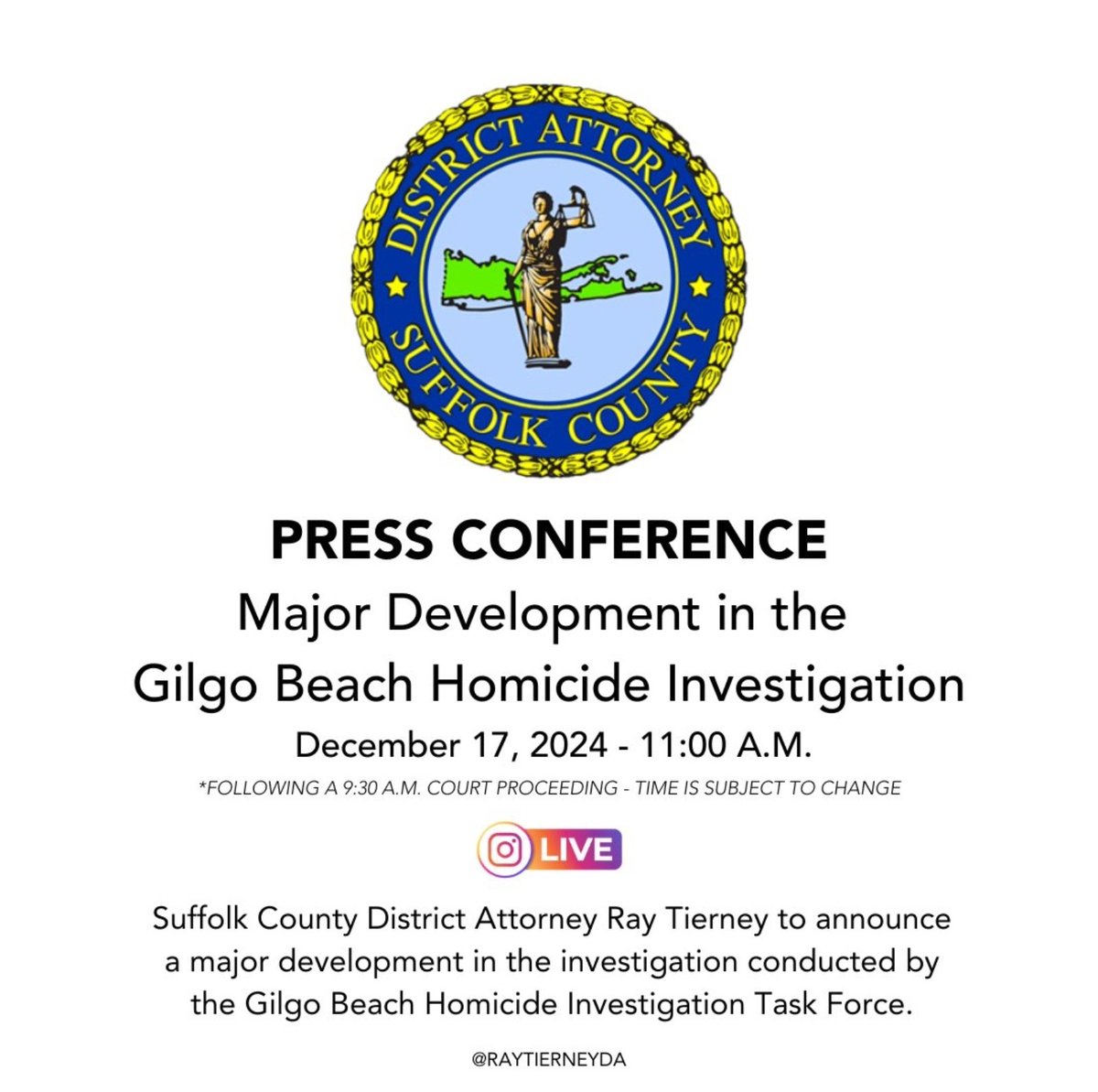 HeyDizzzy's tweet photo. #OnTheDocket is suspected #GilgoBeach #LISK #RexHeuermann after which a major development in the case will be announced in a Press Conference. https://t.co/zrAG7ENP5E