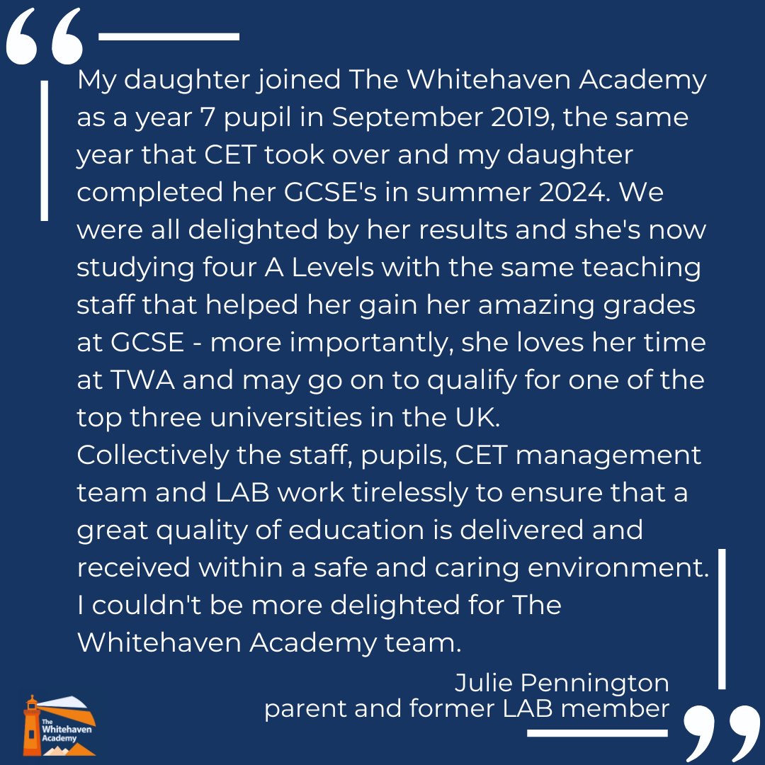 🎉We are delighted to share that The Whitehaven Academy is the eighth most improved school in the UK!

Read all about it here 👇
whitehavenacademy.org.uk/.../we-are-eig…
#TheWhitehavenAcademy
#BeTheBestYouCanBe