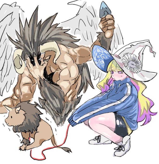 ガゼルとバフォメットと散歩するディアベルゼ 