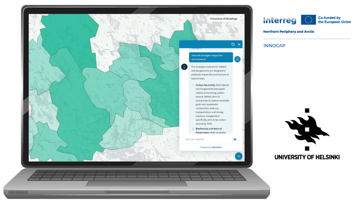 ERNACT's tweet image. 😀@NPA2014_2020 funded #INNOCAPproject partner @Ruralia_UH met municipal decision-makers in South Savo 🇫🇮, discussing green &amp;amp; #digitaltransitions and gathering feedback on a map-based digital service in development.

🌍🗺️ Learn more: interreg-npa.eu/projects/innoc…