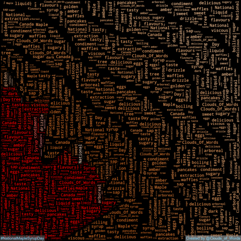 Clouds_Of_Words's tweet image. 2024-12-17 is #NationalMapleSyrupDay #MapleSyrupDay #WordCloud #WordCloudArt #DigitalArt #Art #Artwork #Minimalism #Abstract #Collage