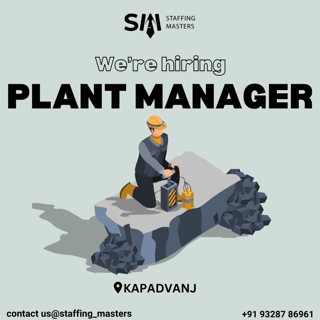 StaffingMasters's tweet image. Salary: Up to 60k/ month (excluding additional benefits for food and accommodation provided)

For more details dm or call us on 
+91 9328786961

#PlantManager #PlantManagement
#FactoryOperations #ProductionExcellence #OperationsManagement
#SupplyChainManagement #staffingmaster