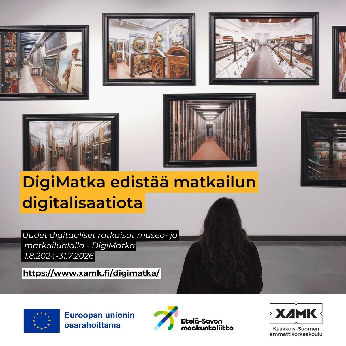 Kiinnostaako matkailun digitalisaation kehittäminen? Tutustu Uudet digitaaliset ratkaisut museo- ja matkailualalla – DigiMatka -hankkeeseen: xamk.fi/digimatka. Hanketta osarahoittaa Etelä-Savon maakuntaliitto Euroopan aluekehitysrahastosta. #xamk #EU #EUntuella #esavo