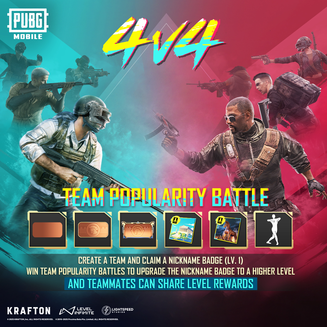 PUBGMMYOfficial's tweet photo. Pusingan terbaru 4v4 Popularity Battle kini tiba! Mari ikut serta dan menang pelbagai ganjaran yang anda jarang jumpa!

https://t.co/QoLLRZ2mw2

#PUBGMPOPULARITY #PUBGMOBILE #PUBGMOBILEMY #PUBGM350 #PUBGMOBILEC7S21 https://t.co/gL3vGMaeg8