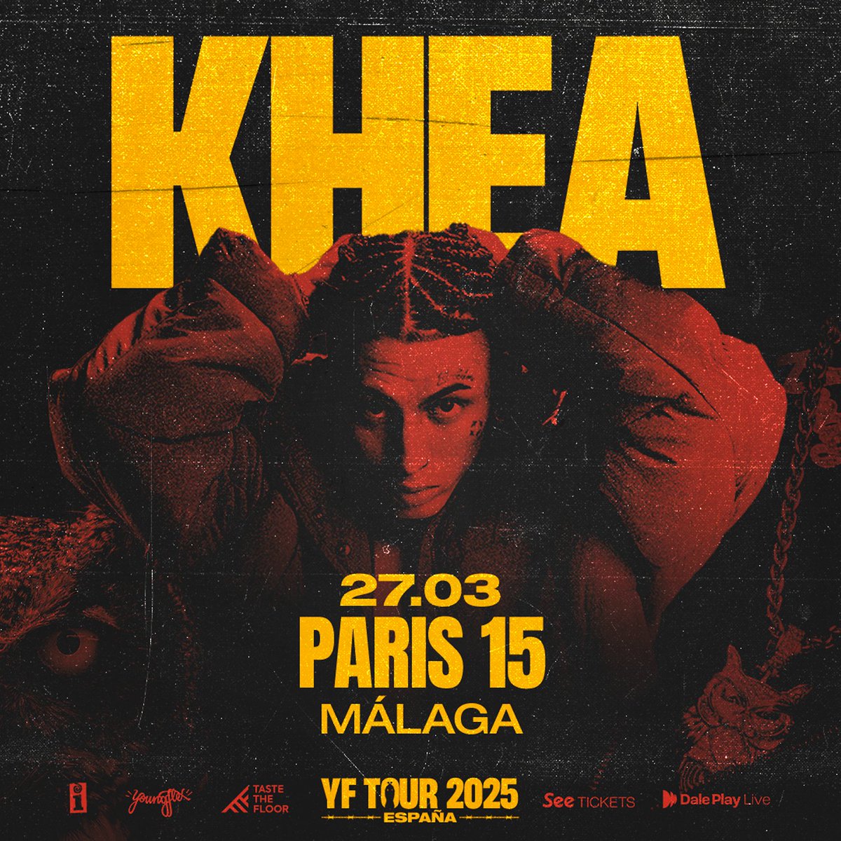 🔺 El rapero argentino <a href="/kheayf/">KHEA</a> visitará Málaga el 27 de marzo 2025 dentro de su gira española.

🎟️ Venta de entradas hoy a partir de las 15h en <a href="/SeeTickets_ES/">See Tickets España</a>

#paris15malaga #malagaconciertos #khea