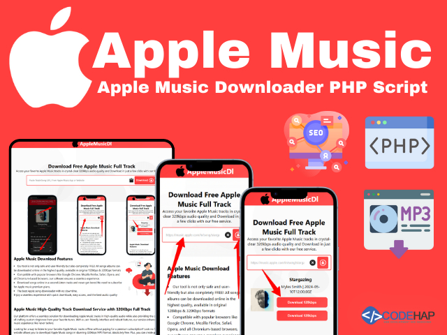 CodeHap's tweet image. Apple Music Downloader PHP Script – High-Quality MP3 Downloads (128kbps & 320kbps)
codehap.com/store/apple-mu…
Easily Download High-quality Music From Apple Music With This Powerful, Automated PHP Script. Supporting Both 128kbps And 320kbps .mp3 Downloads.