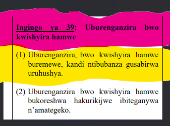 UncleGobby's tweet photo. UBURENGANZIRA BWO #KWISHYIRA #HAMWE NTIBUGOMBERA KUBANZA GUSABIRWA #URUHUSHYA:

"Rubavu Rastafarian Movement" si ngomba ngo babanze biyandikishe mu rwego rwa RGB, bapfa kuba ubwabo barishyize hamwe ku mpamvu zo kwiteza imbere hagati yabo, ni nako Itegeko Nshinga ribiteganya. https://t.co/Ujd5RdMhzK