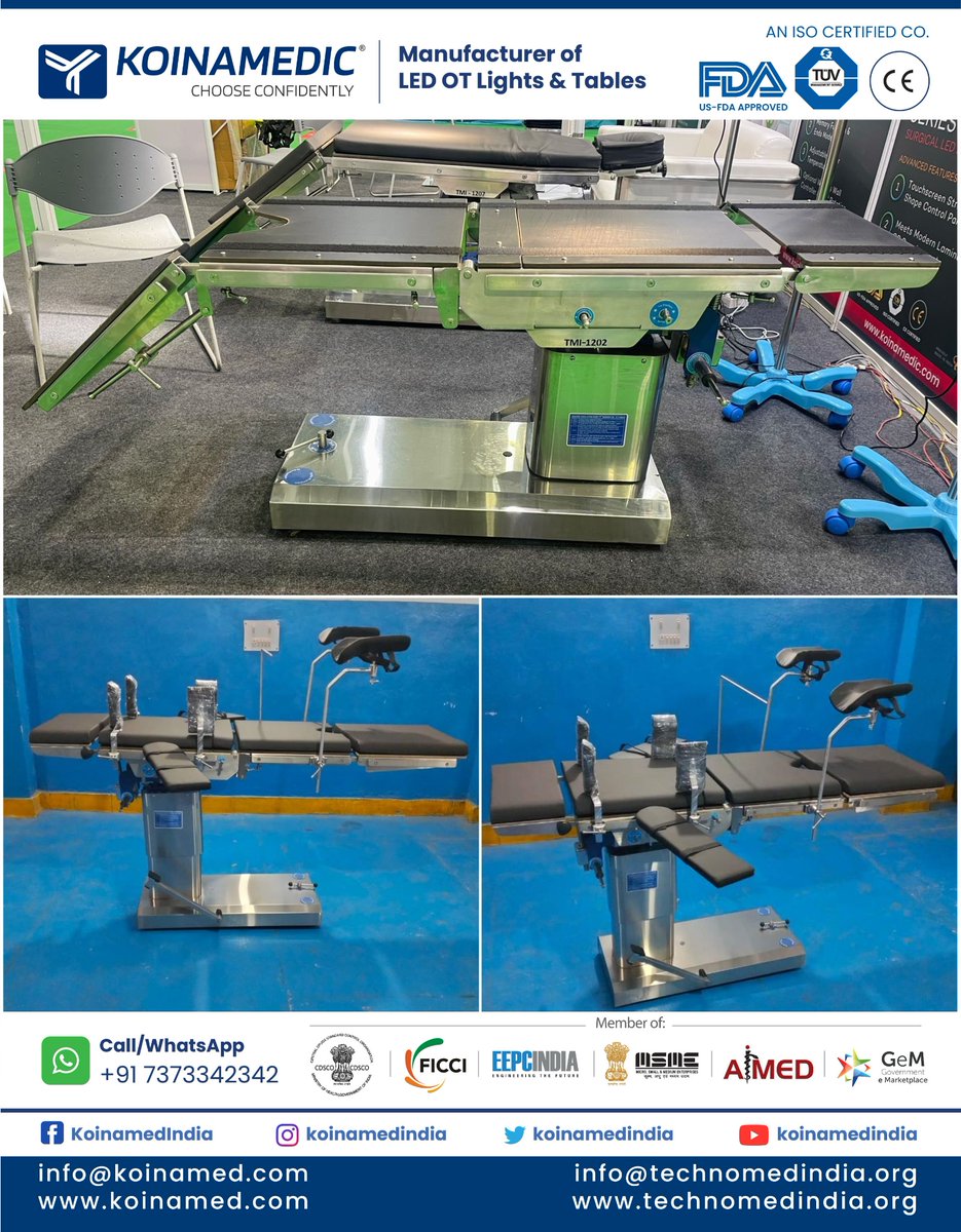 koinamedindia's tweet image. Glimpse of 1202 C-ARM #HydraulicOTTable at our manufacturing unit. It is made of premium grade 304 stainless steel. Few features of this #Koinamedic #CARMTable include 5-sectional radio-translucent top, up/down foot pedal, etc. Demo Video: youtu.be/NGKql2RnZ00?si…