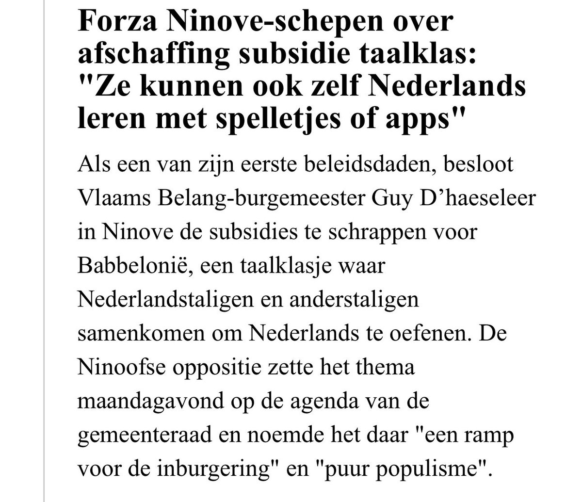 stephaniedhose's tweet photo. Vlaams Belang: nieuwkomers moeten de taal leren.

Ook Vlaams Belang: we schaffen taalklassen voor nieuwkomers af. https://t.co/MvE2IBl6D0