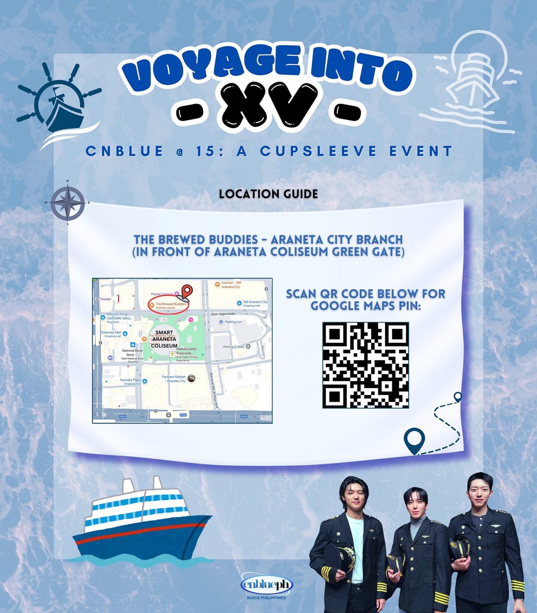 BoicePH's tweet photo. ๐ VOYAGE INTO XV ๐
CNBLUE@15: A Cupsleeve Event
Hey, PH Boice! Join us as we celebrate CNBLUE's 15th debut anniversary!
๐ฉตLocation: The Brewed Buddies - Araneta City branch
(in front of Araneta Coliseum Green Gate)
๐ฉตDate: January 12, 2025 (Sunday)
๐ฉตTime: 2:00 - 6:00 PM
๐ฉตRegistration fee: Php450.00
๐ฉตRegister here:
https://t.co/flW9e3V0vs
https://t.co/flW9e3V0vs
https://t.co/flW9e3V0vs
Limited slots only! Be one of the first 15 to register and get additional freebies from us! โจ
See you!!! ๐๐๐
#CNBLUE #์จ์๋ธ๋ฃจ #CNBLUE15thANNIVERSARY
