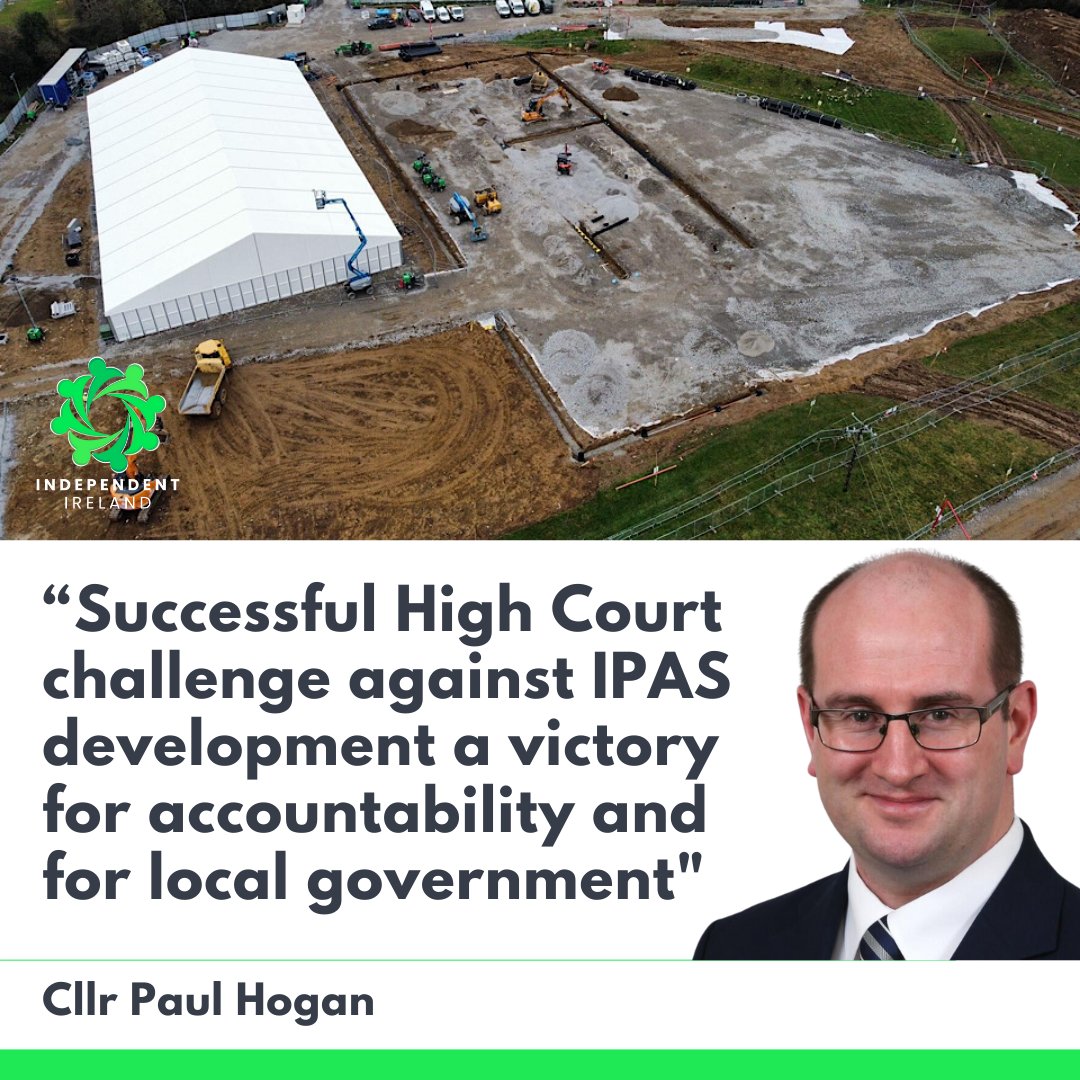 independent_ire's tweet photo. Cllr Paul Hogan High Court Challenge a "Victory for Accountability, For Local Government and for Local Communities"
Independent Ireland Cllr Paul Hogan achieved a monumental and successful High Court challenge against the expedited development of IPAS accommodation at Lissywollen, Athlone.
The State’s concession of the case today marks a significant victory for accountability, proper planning and the voice of local communities. Cllr Hogan, alongside his fellow representatives, took a courageous stand against the government’s decision to bypass fair procedures and impose the development through ministerial order.
His leadership and commitment to ensuring that the voices of the local community are heard reflect the values Independent Ireland upholds: transparency, respect for due process, and putting people first. Speaking on the outcome, Cllr Hogan said: “This is a win for the people of Athlone and for fairness in governance. The process undertaken by the Minister was unlawful and ignored key environmental and planning concerns. Communities deserve better, and this result ensures their voices cannot simply be dismissed.”
The legal action highlighted critical deficiencies in the government’s approach, including inadequate screening for environmental impacts, insufficient wastewater planning, and potential traffic hazards.
Independent Ireland emphasises that while addressing the housing needs of refugees is important, it must not come at the expense of fair procedures or the wellbeing of local communities.
As the State reviews its immigration strategy, Independent Ireland calls on the government to engage in meaningful consultation with local representatives and communities to develop sustainable and fair solutions. This victory is a reminder that government actions must adhere to principles of accountability, transparency, and public participation.
@RichardODonoghu @MichaelFitzTD @MichaelC_IND_TD @ciaranmullooly