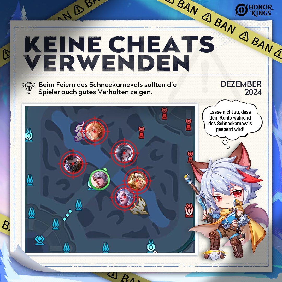 honorofkingsDE's tweet image. Um Cheatern auf die Spur zu kommen, arbeitet unser Team hart.

Lasst uns gemeinsam daran arbeiten. Solltet ihr einen Cheater erkennen, bitten wir, dass ihr diesen schnell meldet!

Spiele jetzt Honor of Kings! 🔗 honorofkings.live/download

#HonorofKings #HOK #anticheat #violation