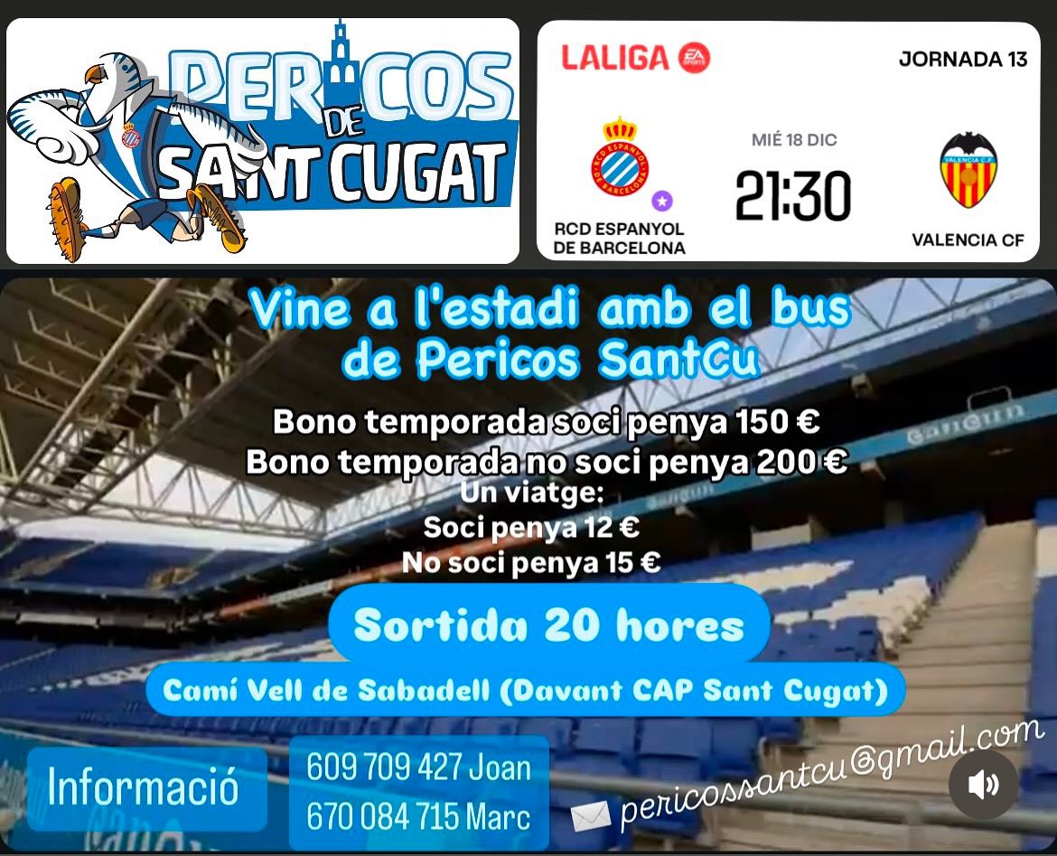 Davant del partit mes important d'aquesta temporada, perico vine a l'estadi.
Junts som mes forts. Som-hi Espanyol. #rcde <a href="/fcp_espanyol/">FCPE</a> <a href="/RCDEspanyol/">RCD Espanyol de Barcelona</a>