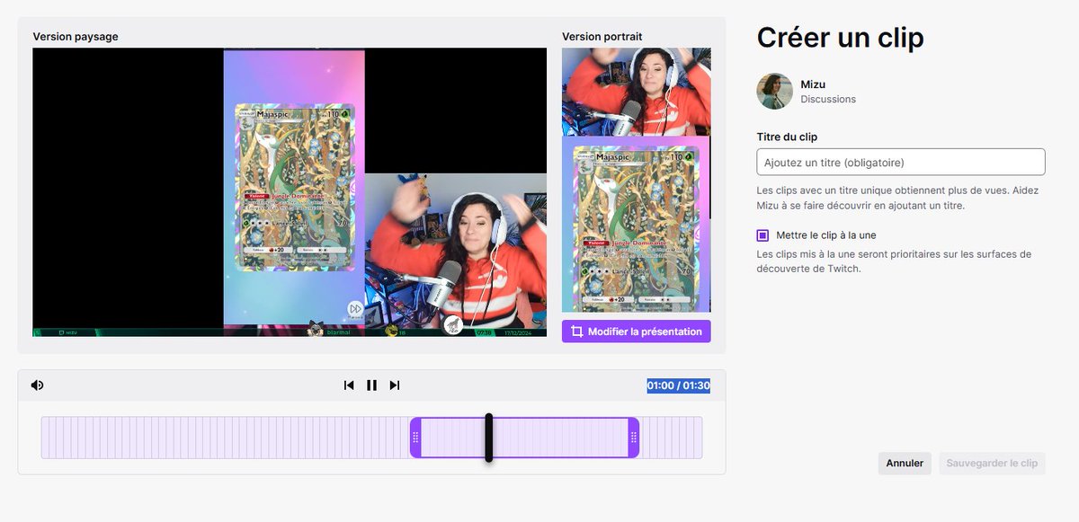 Je n'avais pas encore eu l'occasion de l'utiliser, mais la nouvelle façon de créer des clips sur Twitch est vraiment trop pratique ! 😍