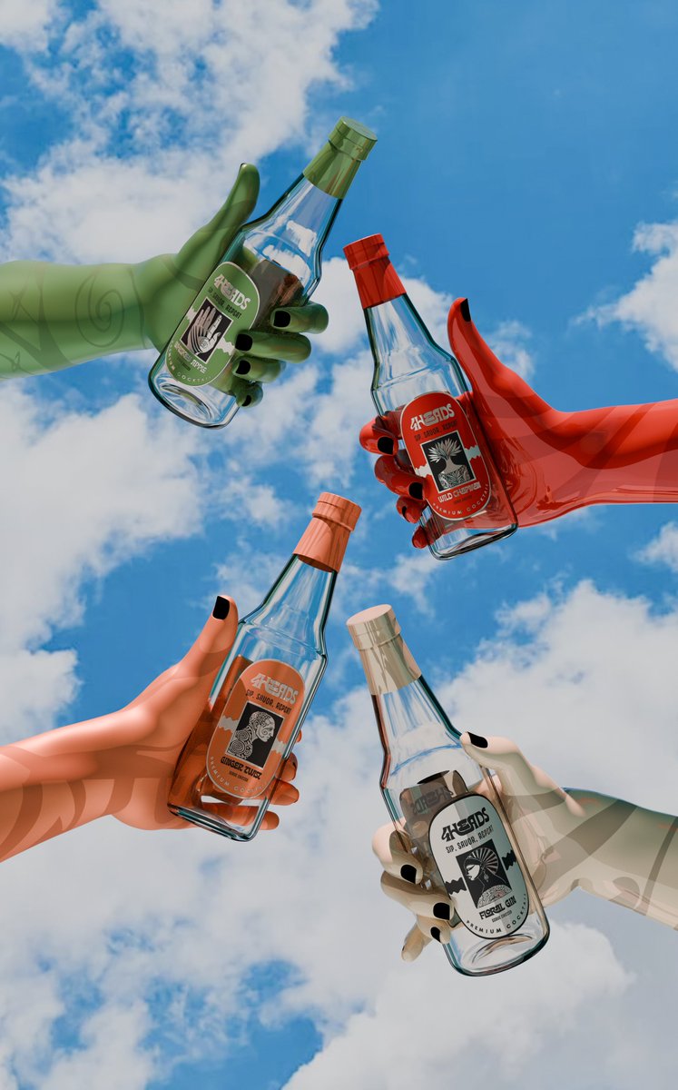 Packaging and Visualization for 4 HEADS Cocktail