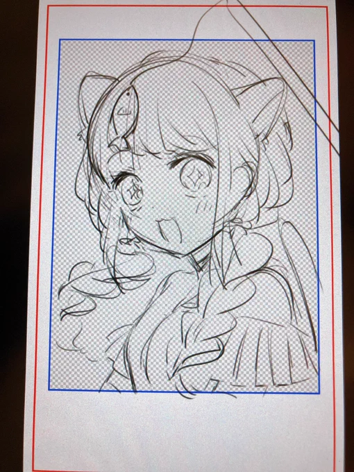 チェキ風カードの締切も2日後と判明し慌てて描いている 