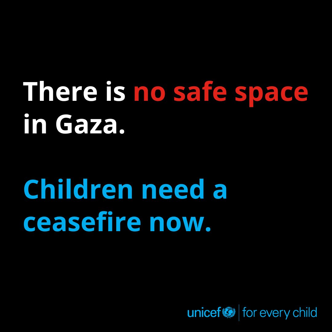 Day after day, week after week for over 14 months now, Gaza has been nothing short of hell on Earth.

UNICEF continues to call on all parties to the conflict, and on those with influence over them, to take decisive action to end the suffering of children.

Ceasefire NOW.