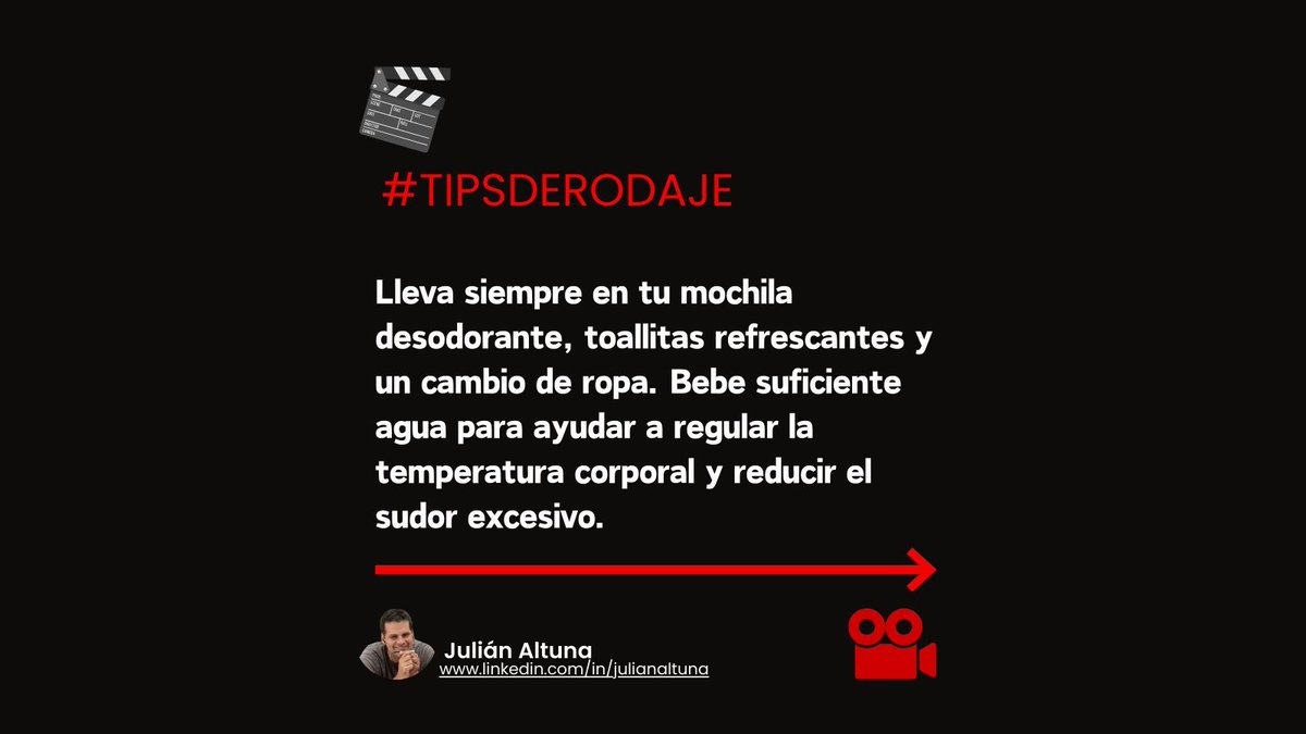 JulianAltuna's tweet photo. La higiene personal no solo es autocuidado, es una declaración de respeto hacia el trabajo, los compañeros y el proyecto en sí. Estarás contribuyendo al "buen ambiente" que facilita el trabajo de todo el equipo.
#BuenaProducción #ProducciónAudiovisual #TipsDeRodaje #Cine https://t.co/7zEbblkzey