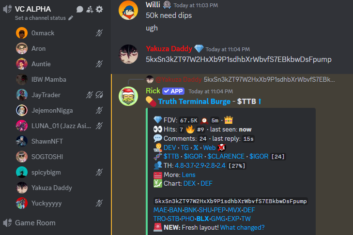 Late-night plays in <a href="/NiggasWithAlpha/">NWA</a> 

Called $TTB at $50k to 350k for a nice 7X 

JOIN MY FREE SHIT COIN SERVER &amp; PRINT WITH US!