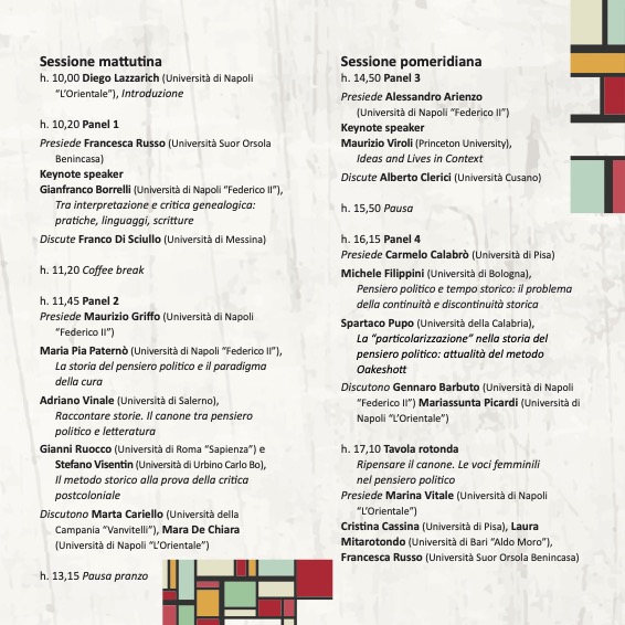 Siano grati a <a href="/UniOrientale/">Università di Napoli L'Orientale</a> per aver collaborato con noi per la conferenza "Political Thought in Context? Metodologie, epistemologie, canone". 
Dopo la cfp22, continuiamo a discutere di approcci alla Storia del pensiero politico. Il 20 dicembre a Napoli!
unior.it/it/eventi/conv…