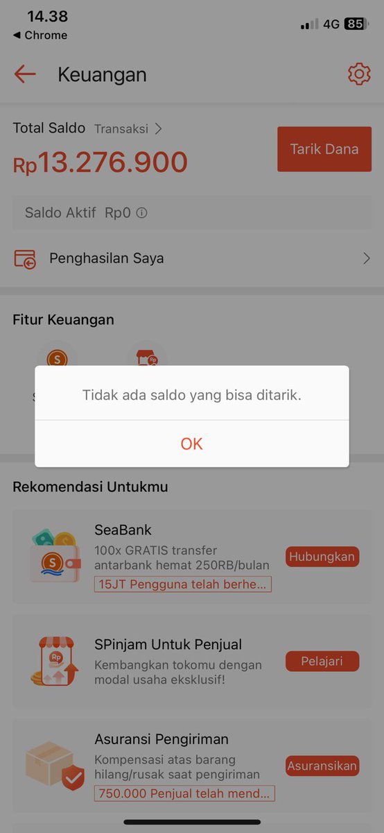 Arlashelby_99's tweet photo. @_ibiee @ShopeeCare @ShopeeID @Lambe_Turah @ViralPosts5 @Kemenkumham_RI Saldo saya ditahan kak
Rp13,276,900 tidak bisa saya tarik
Riwayat penjualan 8750 x 4 + 8600=Rp43,600,000
Sementara yg bisa saya tarik cuma Rp30,323,100
INI NAMANYA APA KAK? PEMERASAN?
PADAHAL DISITU BISA DICEK YG ORDER SIAPA LOKASI DIMANA TOKO SAYA DIMANA DAN SAYA TIDAK KENAL https://t.co/5uoGFlXjiG