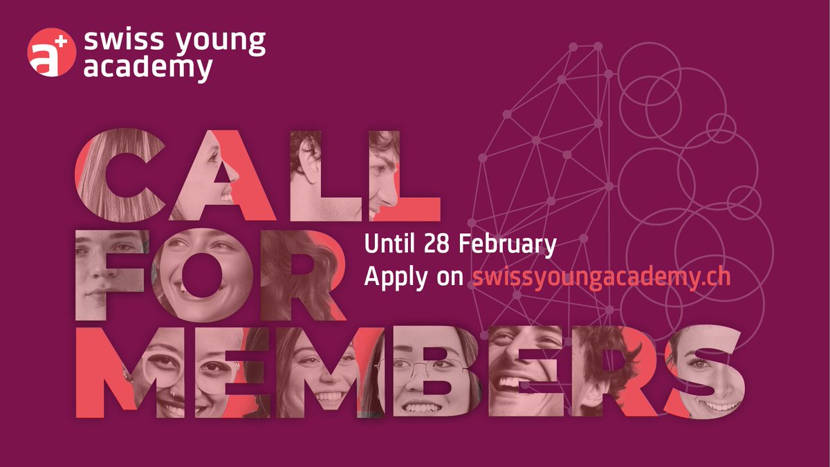 CALL FOR MEMBERS OPEN 📢

Are you a #researcher / #scientist in the early stages of your career, interested in current #academic and #societal issues and would like to get involved here?
 
❗️Then apply now for a five-year #membership at the SYA❗️

➡️swissyoungacademy.ch/en/mitgliedsch…