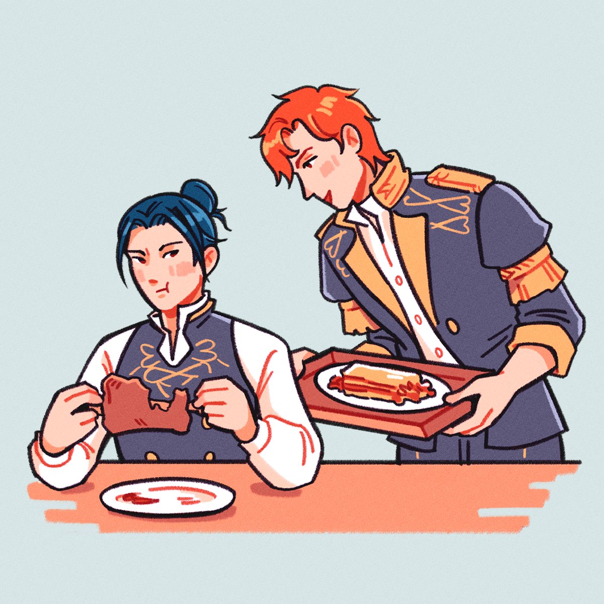 8amtrain's tweet photo. #sylvixweek2024 day 8, free day. resharing the illustrations i did for the event graphics this year 🩵🧡 thanks for playing everyone, it's been a delight!!! https://t.co/Rz7qlB995H