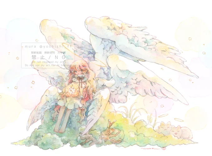 「ここにいるよ」 いつもみまもってるよ。 #mura_painting