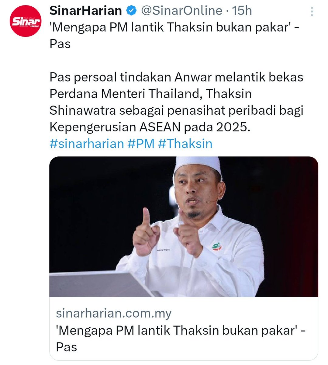 AyadolaKamoni's tweet photo. Walaun, totok, cucu2 atuk..

Meh kita cerita kenapa..

Kenapa pelantikan Thaksin Shinawatra sbg penasihat Pengerusi ASEAN 2025 @anwaribrahim masuk akal?

Walaupun kontroversi lama, sini 10 sebab pasal apa.. meh aku jawab.

Baca dan fahamkan.. jgn jadi bodoh k. https://t.co/oZYEFkExHM