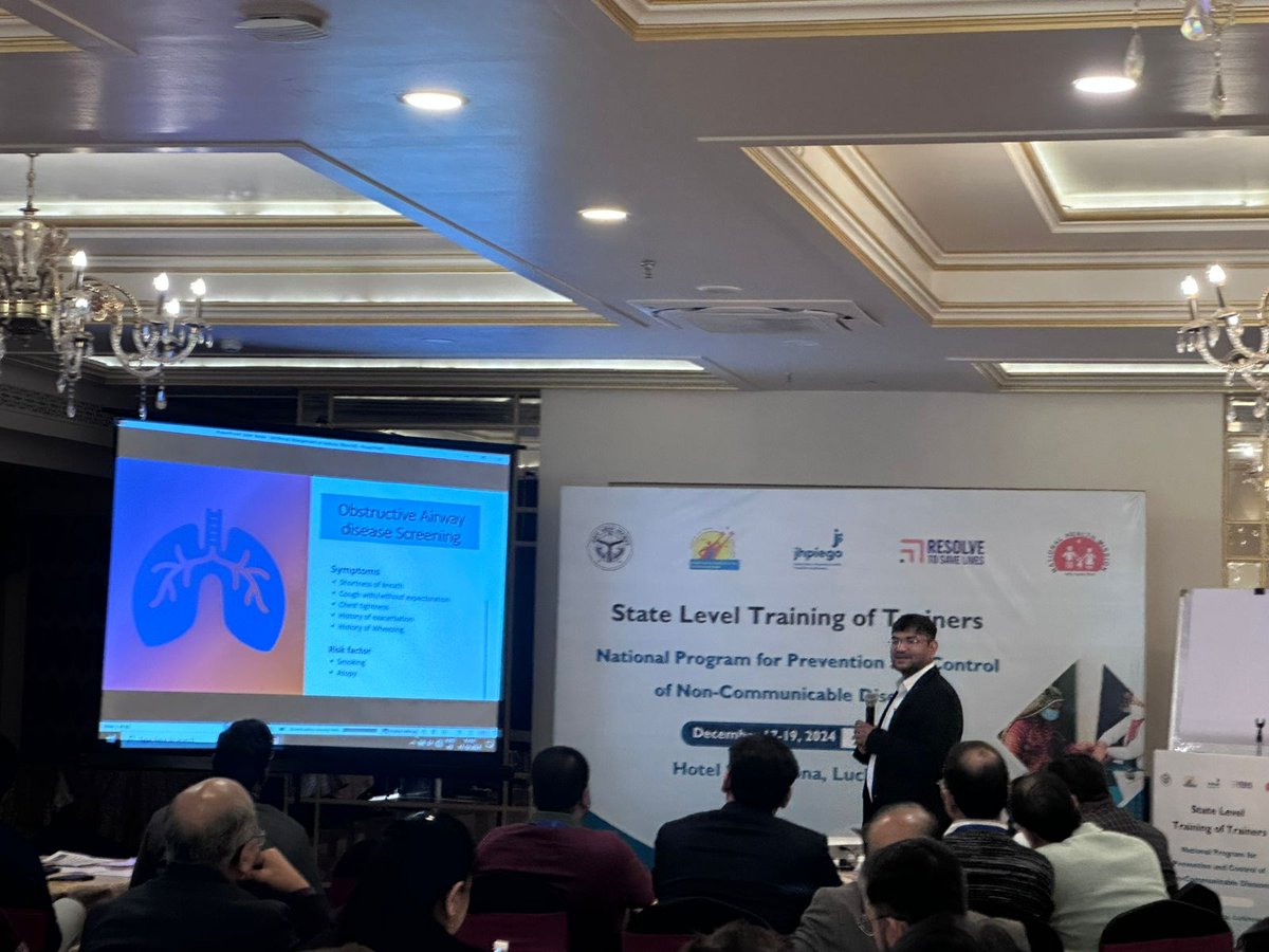 Ayushman Arogya Mandir_Uttar Pradesh (@hwc_up) on Twitter photo Dr. Ankit, Dept. of Respiratory Medicine, KGMU Lucknow, emphasizes the importance of screening for Bronchial Asthma and Obstructive Airway Disease during the state ToT.
<a href="/nhm_up/">NHM UP</a> <a href="/MoHFW_INDIA/">Ministry of Health</a> <a href="/MhfwGoUP/">Deptt. of MHFW GoUP</a> <a href="/ResolveTSL/">Resolve to Save Lives</a> <a href="/Sat_21298/">Sanjay Tripathi</a> <a href="/JhpiegoIndia/">JhpiegoIndia</a> <a href="/Shailendrahegde/">Shailendra Hegde (Views are my own)</a> Dr. Ankit, Dept. of Respiratory Medicine, KGMU Lucknow, emphasizes the importance of screening for Bronchial Asthma and Obstructive Airway Disease during the state ToT.
<a href="/nhm_up/">NHM UP</a> <a href="/MoHFW_INDIA/">Ministry of Health</a> <a href="/MhfwGoUP/">Deptt. of MHFW GoUP</a> <a href="/ResolveTSL/">Resolve to Save Lives</a> <a href="/Sat_21298/">Sanjay Tripathi</a> <a href="/JhpiegoIndia/">JhpiegoIndia</a> <a href="/Shailendrahegde/">Shailendra Hegde (Views are my own)</a>