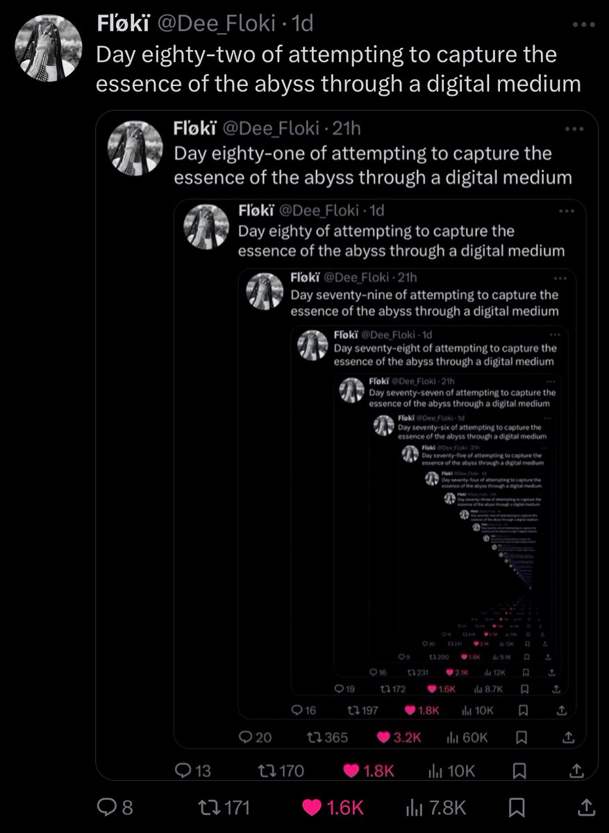 Dee_Floki's tweet photo. Day eighty-three of attempting to capture the essence of the abyss through a digital medium https://t.co/vPzTr3ryxB