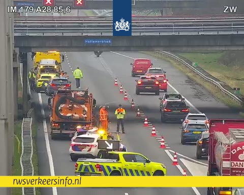 Ongeval op de A28 bij Hattemerbroek