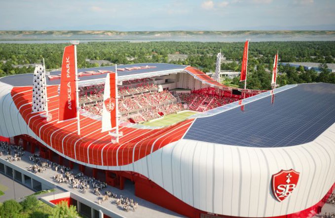 🚨💣 BREAKING ! La Métropole de Brest VALIDE le projet de construction d’Arkea Park ! ✅❤️🤍

Le futur stade accueillera jusqu’à 15.000 personnes puis toutes les compétions.

L’enceinte, PROPRIÉTÉ  de la ville, dynamisera l’économie locale avec 300 emplois crées.

(Communiqué)